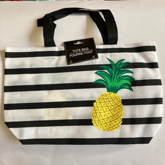 Yellow Pineapple Tote Bag Shopper Reusable Shopping Bag Beach Tropical Fruit - Picture 1 of 7
